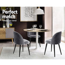 Sandnes Velvet Dining Chairs (Set of 2) - Dark Grey