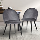 Sandnes Velvet Dining Chairs (Set of 2) - Dark Grey