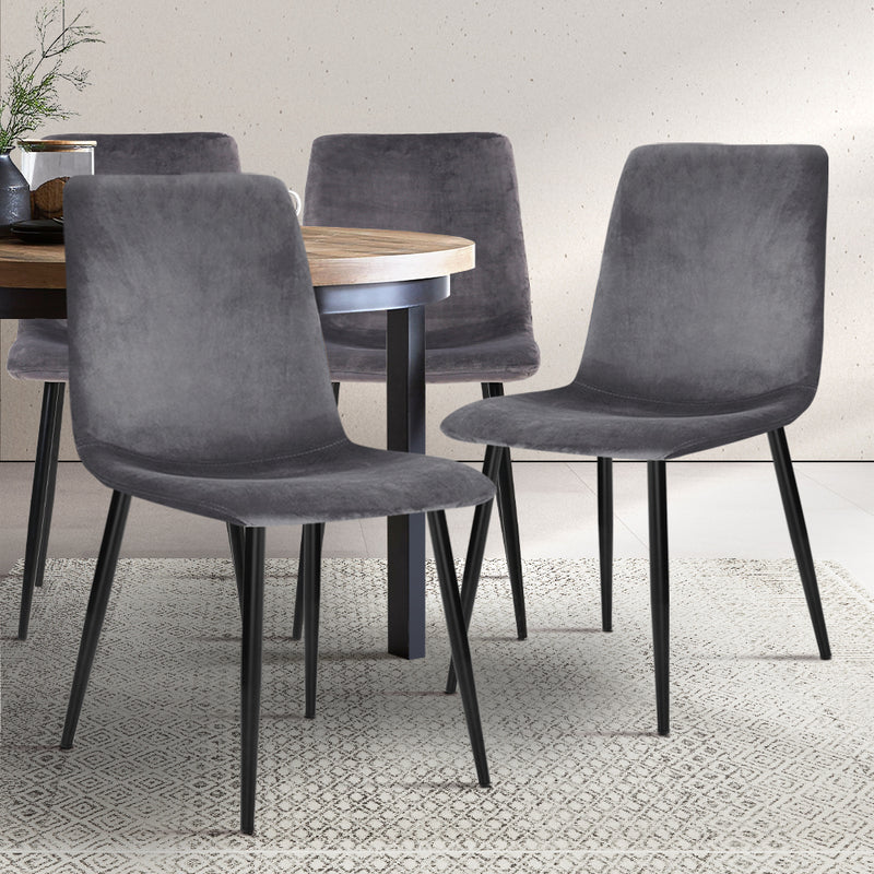 Eyrar Velvet Dining Chairs (Set of 4)