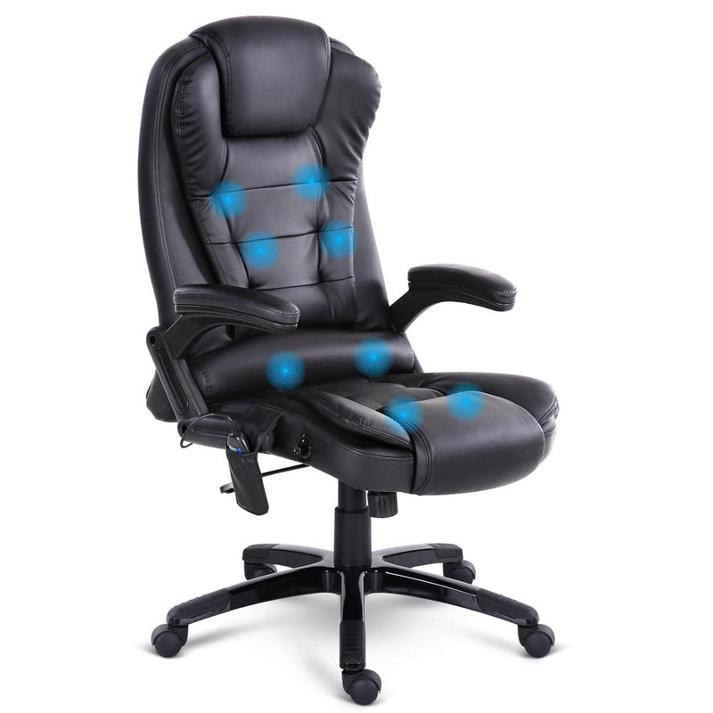 Cannich PU Massage Office Chair - Black