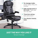 Cannich PU Massage Office Chair - Black