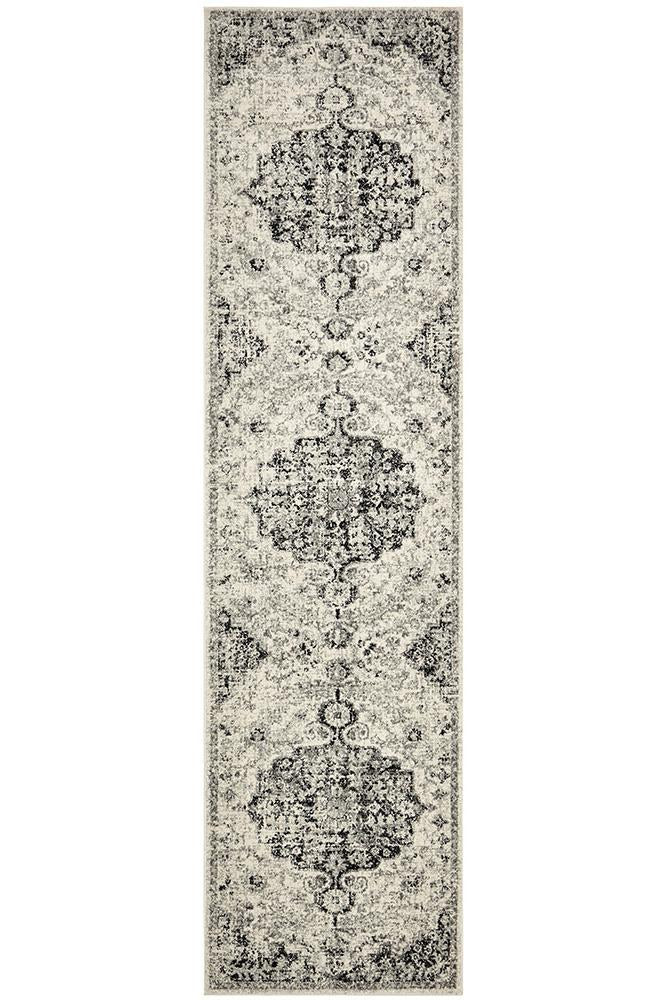 Library Transitional Charcoal Runner Rug.