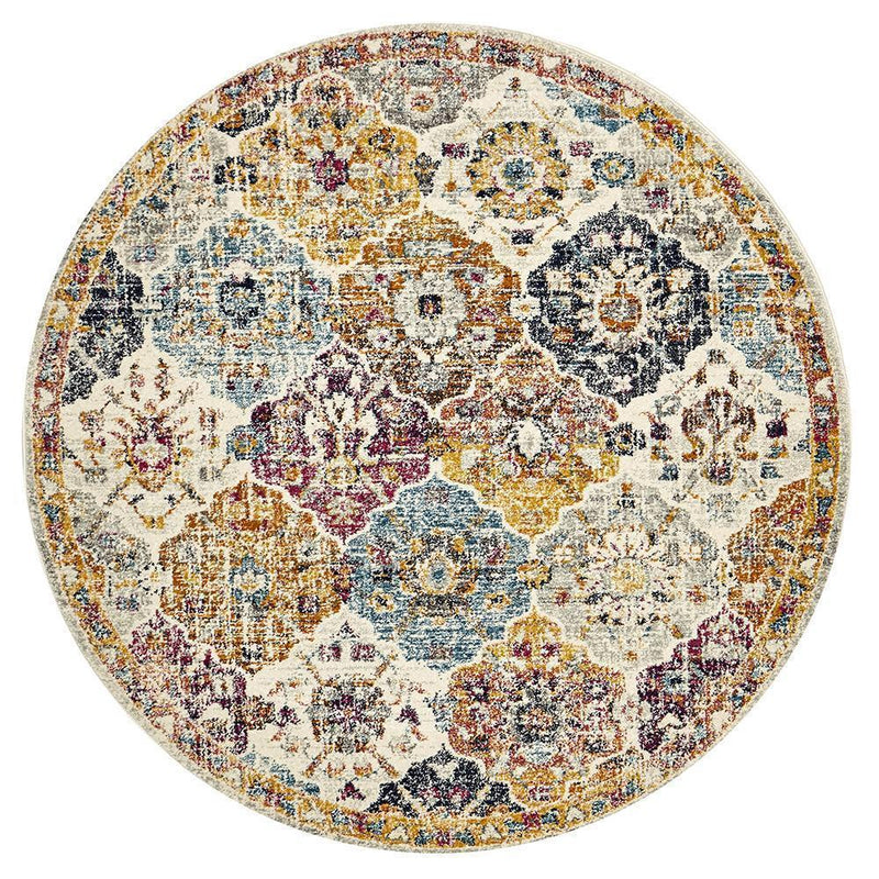 Library Ainsley Round Rust Rug.