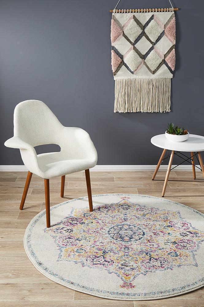 Library Kendall Bone Round Rug.