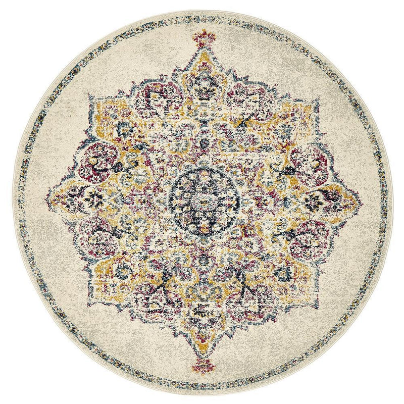 Library Kendall Bone Round Rug.