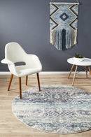Library Layton Blue Round Rug.