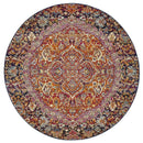 Library Preston Multi Coloured Round Rug.