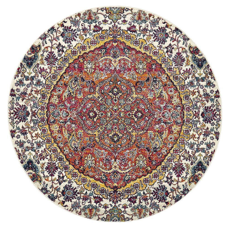 Library Shelly Rust Round Rug.