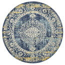 Library Wilson Navy Round Rug.