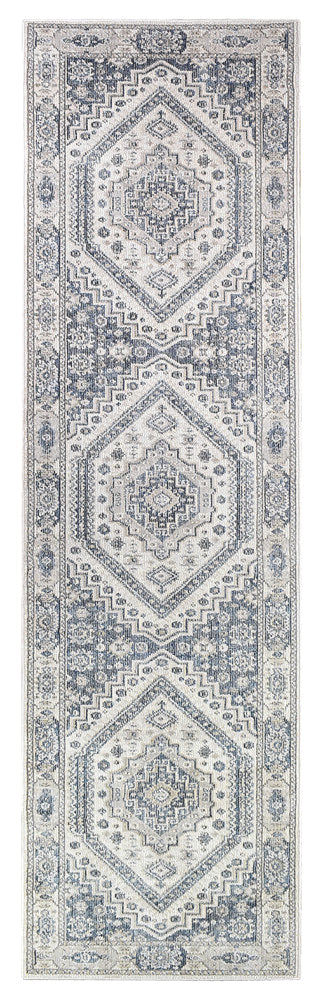 Medina Cream Blue Runner Rug A161A.