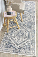 Medina Cream Blue Runner Rug A161A.
