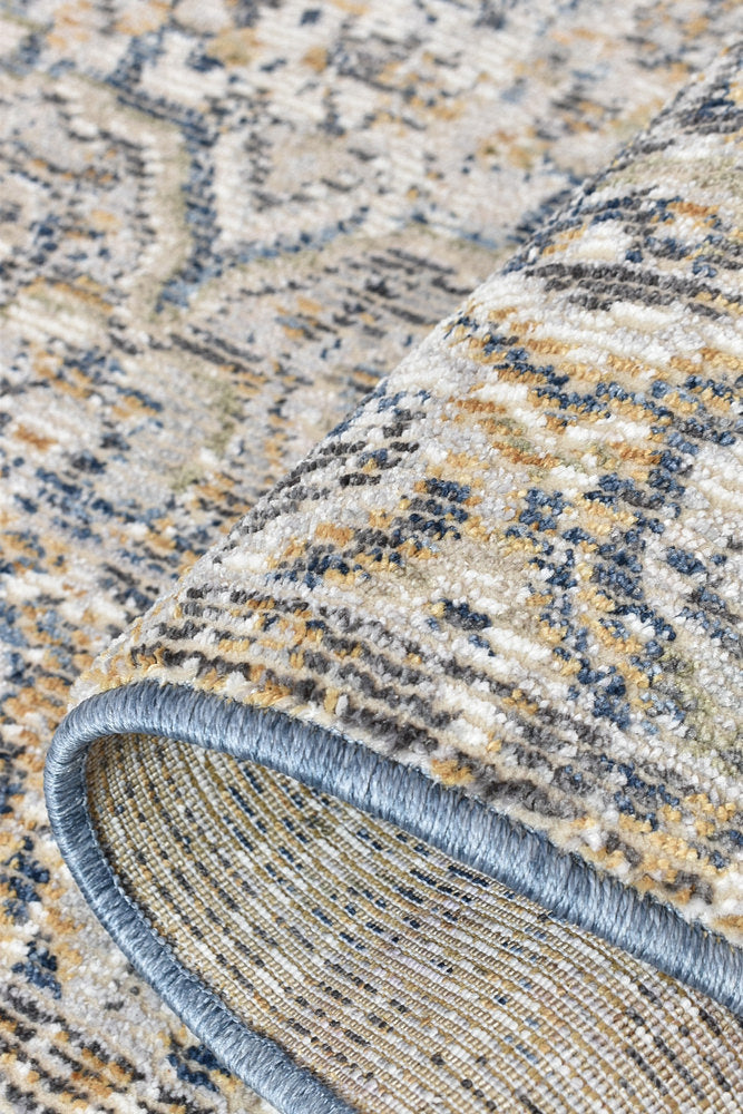 Medina Dark Blue Runner Rug 0318A.