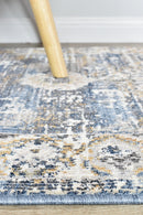 Medina Dark Blue Runner Rug 0318A.