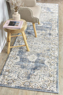 Medina Dark Blue Runner Rug 0318A.