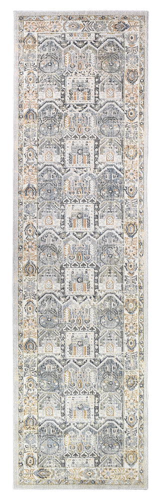 Medina Blue Grey Runner Rug 0319A.