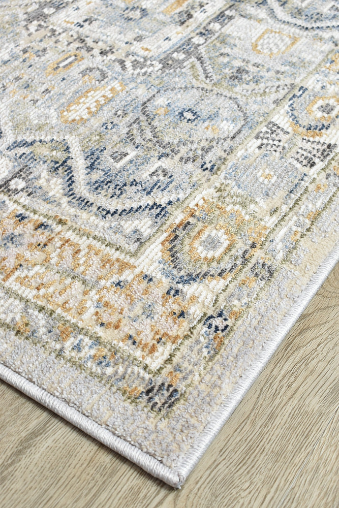 Medina Blue Grey Runner Rug 0319A.