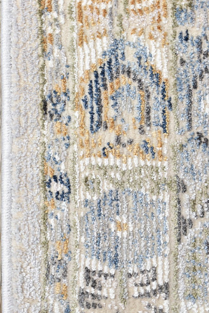 Medina Blue Grey Runner Rug 0319A.