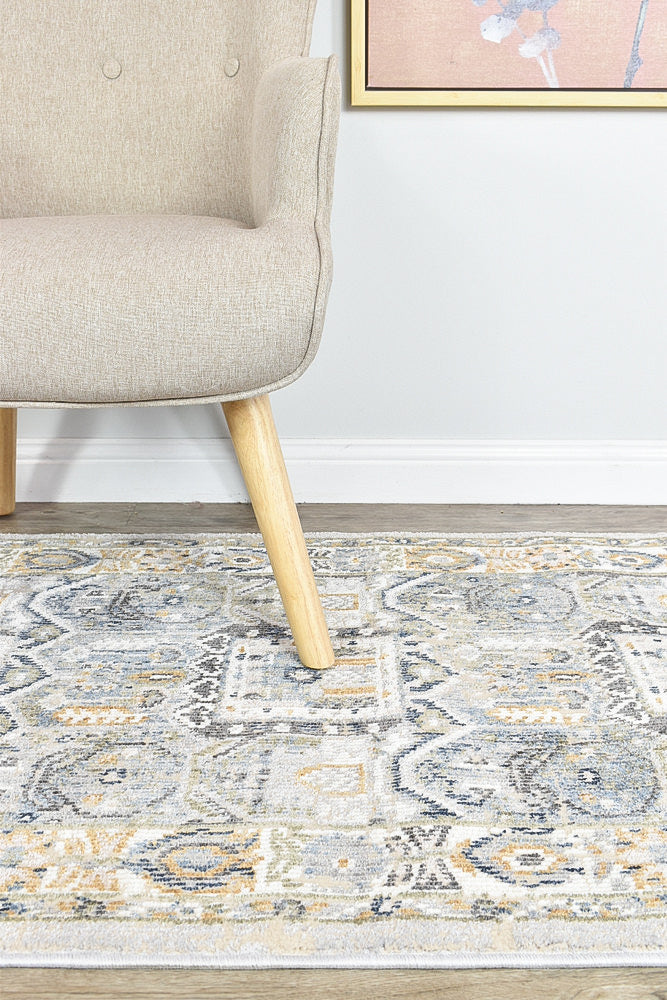 Medina Blue Grey Runner Rug 0319A.