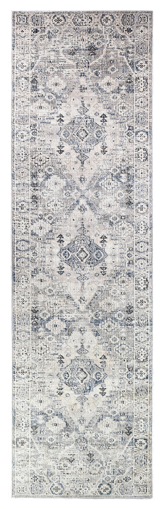 Medina Blue L.Grey Runner Rug 0320C.