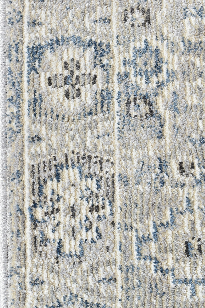 Medina Blue L.Grey Runner Rug 0320C.