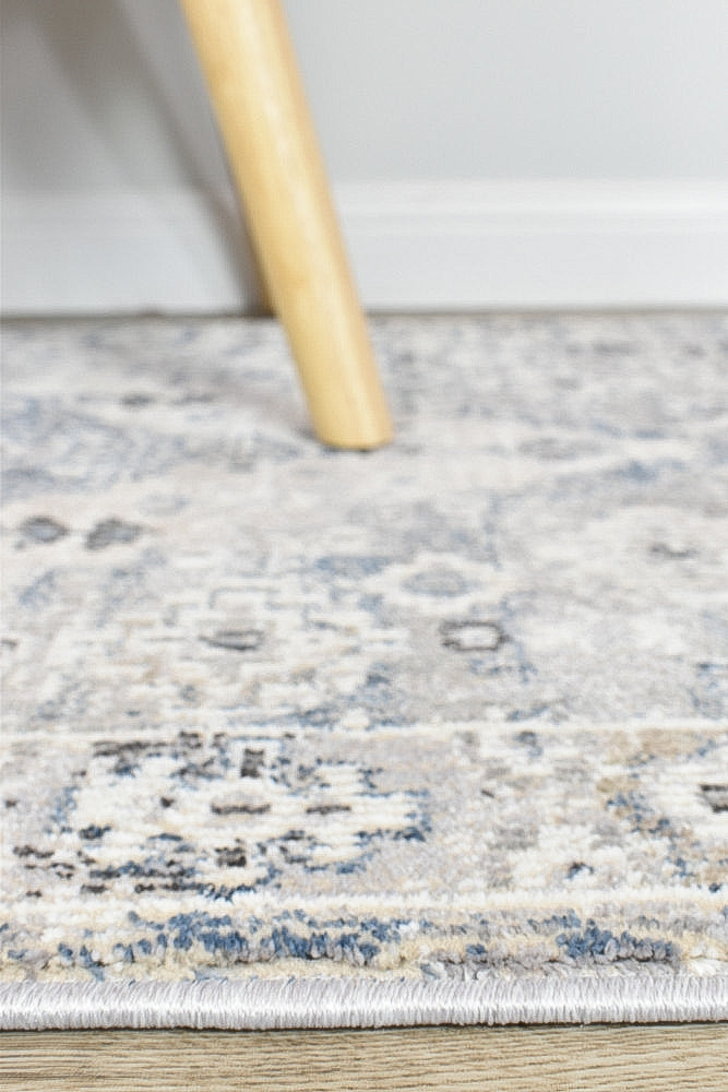 Medina Blue L.Grey Runner Rug 0320C.