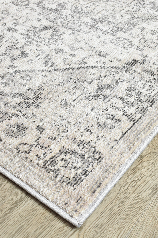 Medina Grey Runner Rug 0321B.