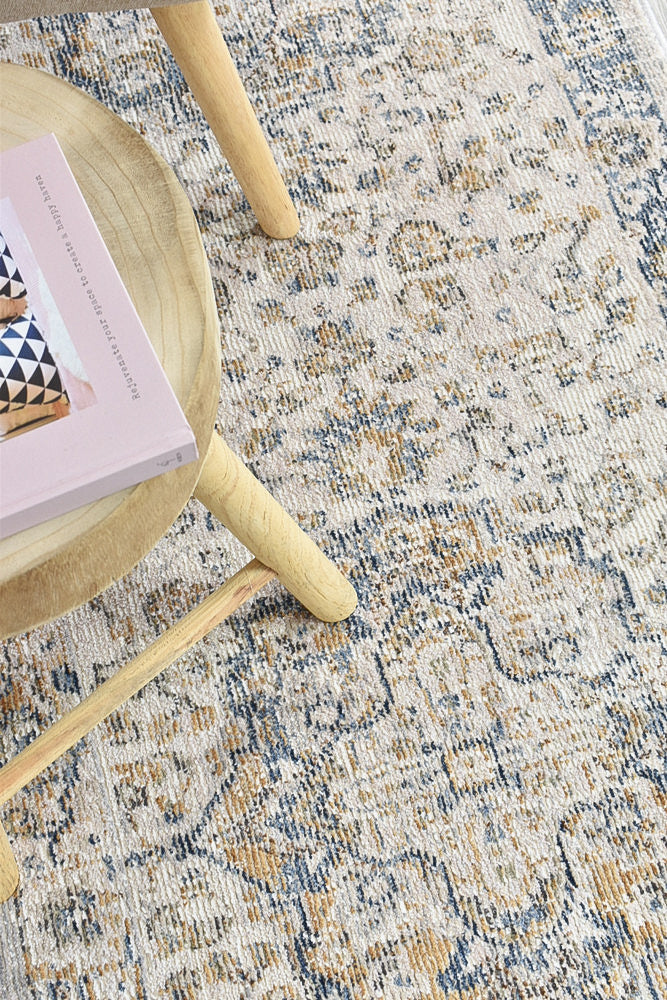Medina Blue Grey Runner Rug 0321B.
