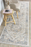 Medina Blue Grey Runner Rug 0321B.