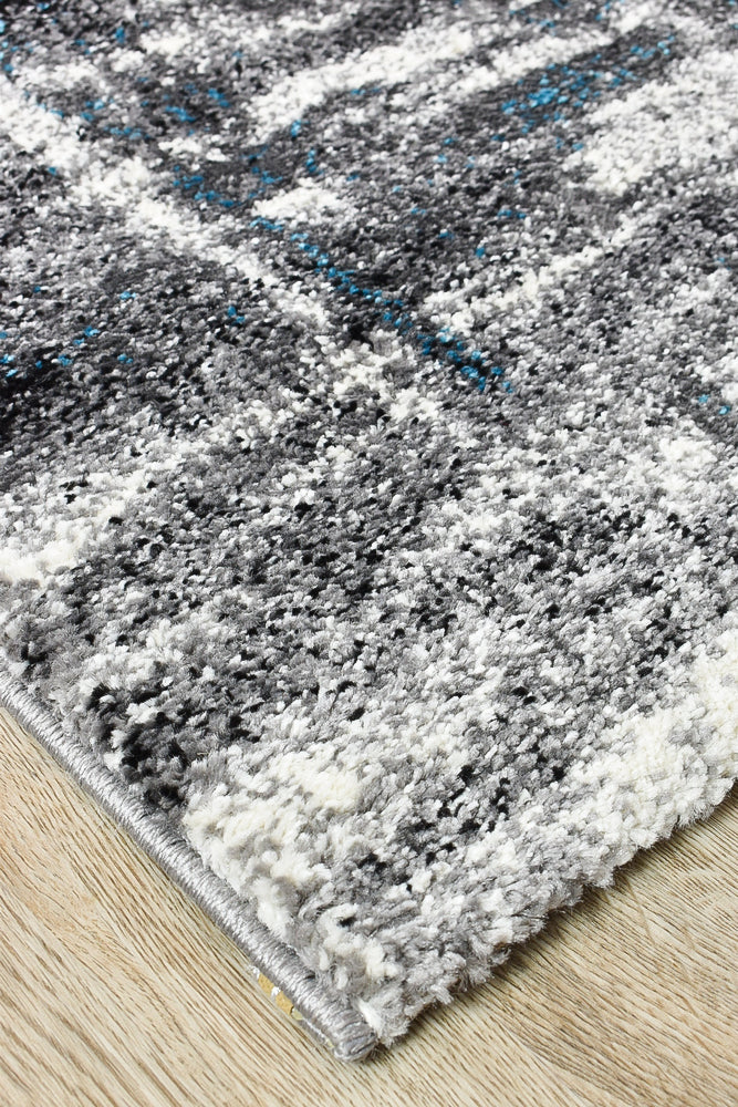 Dahlia 347 Light Grey Turquoise Runner.