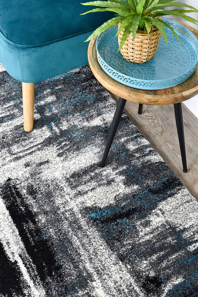 Dahlia 347 Light Grey Turquoise Runner.