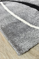 Dahlia 798 Light Grey Black Runner.