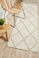 Cooroy 222 White Runner Rug.