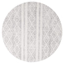 Bayview Salma White And Grey Tribal Round Rug.