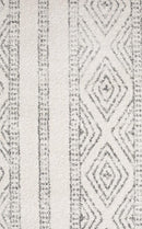 Bayview Salma White And Grey Tribal Round Rug.