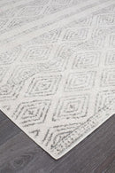 Bayview Salma White And Grey Tribal Rug.