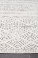 Bayview Salma White And Grey Tribal Rug.