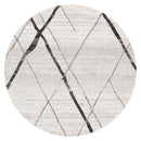 Bayview Noah White Grey Contemporary Round Rug.