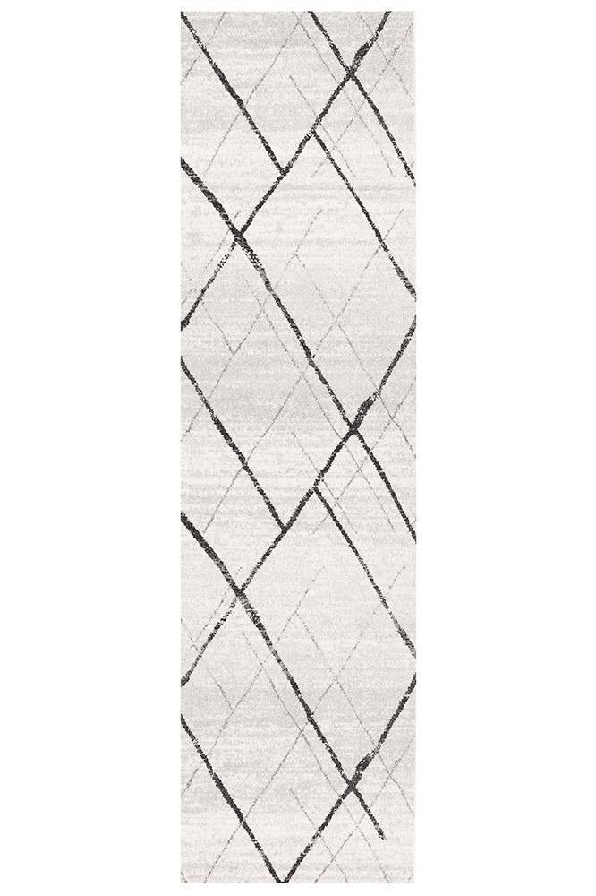 Bayview Noah White Grey Contemporary Rug.