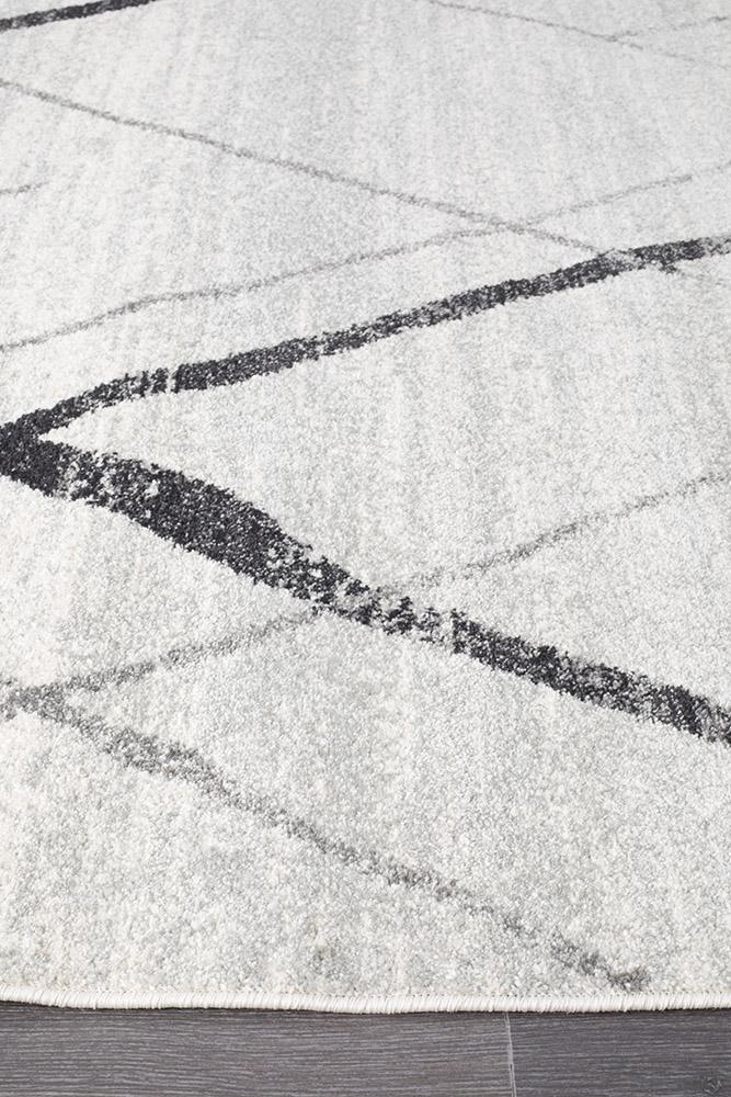 Bayview Noah White Grey Contemporary Rug.