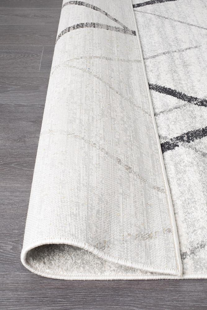 Bayview Noah White Grey Contemporary Rug.