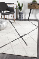 Bayview Noah White Grey Contemporary Rug.