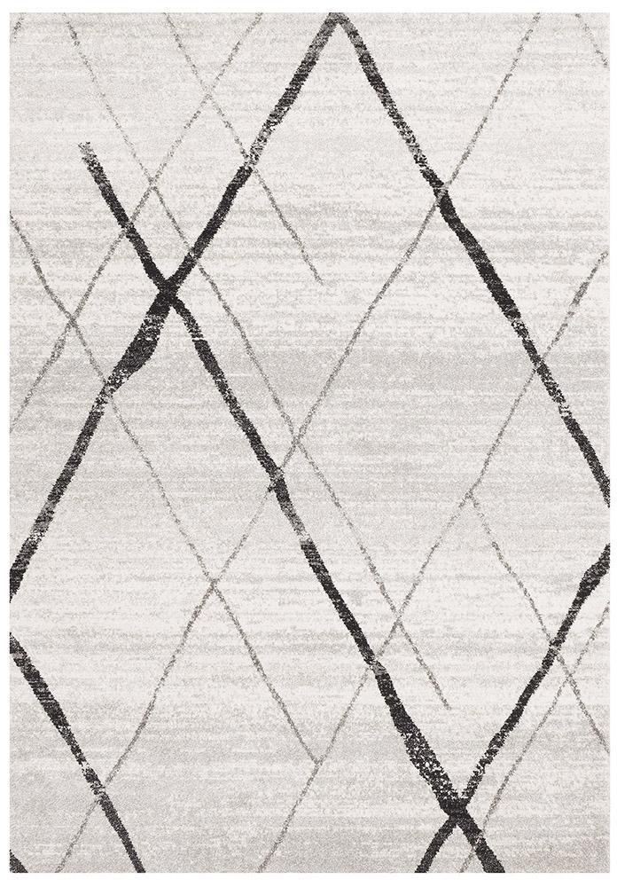 Bayview Noah White Grey Contemporary Rug.