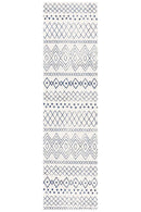 Bayview Nadia White Blue Rustic Tribal Rug.