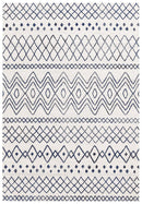 Bayview Nadia White Blue Rustic Tribal Rug.