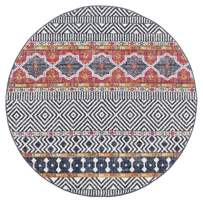 Bayview Sabrina Multi Tribal Round Rug.