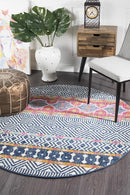 Bayview Sabrina Multi Tribal Round Rug.
