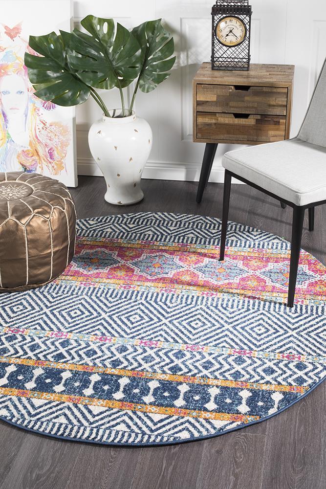 Bayview Sabrina Multi Tribal Round Rug.