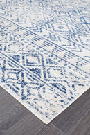 Bayview Ismail White Blue Rustic Rug.
