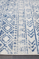 Bayview Ismail White Blue Rustic Rug.
