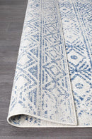 Bayview Ismail White Blue Rustic Rug.